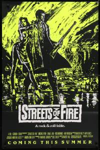 3t825 STREETS OF FIRE advance 1sh 1984 Walter Hill, Riehm yellow dayglo art, a rock & roll fable!