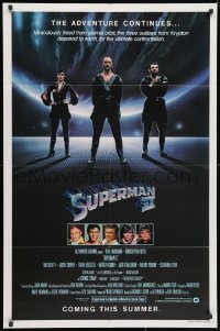 3t836 SUPERMAN II teaser 1sh 1981 Christopher Reeve, Terence Stamp, great image of villains!