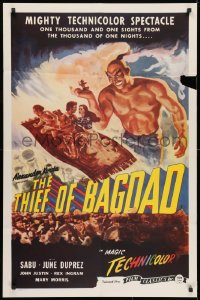 3t865 THIEF OF BAGDAD 1sh R1947 Conrad Veidt, June Duprez, Rex Ingram, Sabu, fantasy!