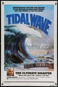 3t877 TIDAL WAVE 1sh 1975 artwork of the ultimate disaster in Tokyo by John Solie!