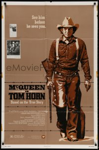 3t888 TOM HORN 1sh 1980 see cowboy Steve McQueen in the title role before he sees you!