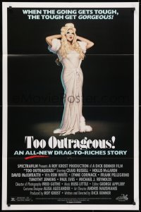 3t890 TOO OUTRAGEOUS 1sh 1987 art of cross-dresser Craig Russell in a drags-to-riches story!