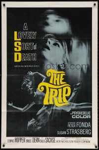 3t904 TRIP 1sh 1967 AIP, written by Jack Nicholson, LSD, wild sexy psychedelic drug image!