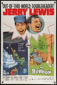 3t937 VISIT TO A SMALL PLANET/BELLBOY 1sh 1966 Jerry Lewis comedy double-bill!