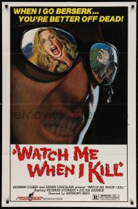 3t947 WATCH ME WHEN I KILL 1sh 1977 cool art of scared girl in killer's mirrored sunglasses!