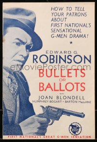 3w003 BULLETS OR BALLOTS English pressbook 1936 Edward G. Robinson, Blondell, Bogart shown, rare!