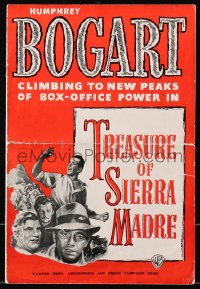 3w007 TREASURE OF THE SIERRA MADRE English pressbook 1949 Humphrey Bogart, Holt & Huston, rare!