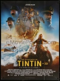 3w450 ADVENTURES OF TINTIN French 1p 2011 Steven Spielberg's CGI version of the Belgian comic!