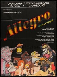 3w458 ALLEGRO NON TROPPO French 1p 1977 Bruno Bozzetto, great wacky sexy cartoon artwork!