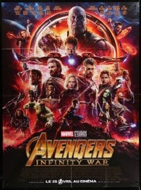 3w475 AVENGERS: INFINITY WAR advance French 1p 2018 Robert Downey Jr., Marvel cast montage!