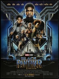 3w506 BLACK PANTHER advance French 1p 2018 Chadwick Boseman in the title role as T'Challa + cast!