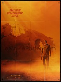3w508 BLADE RUNNER 2049 teaser French 1p 2017 cool image of Harrison Ford by huge statue head!