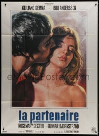 3w510 BLOW HOT BLOW COLD French 1p 1968 art of sexy Bibi Andersson & Giuliano Gemma by Jean Mascii!