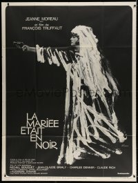 3w527 BRIDE WORE BLACK French 1p 1968 Francois Truffaut, art of Jeanne Moreau with gun by Colizzi!