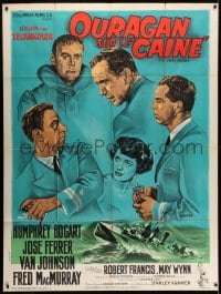 3w533 CAINE MUTINY style B French 1p 1954 art of Bogart, Ferrer, Johnson & MacMurray by Arnstam!