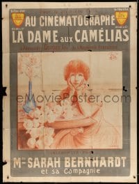 3w536 CAMILLE French 1p 1912 Kastor art of Sarah Bernhardt as Dumas doomed heroine, ultra rare!
