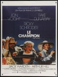 3w546 CHAMP French 1p 1979 different image of Jon Voight, Ricky Schroder & Faye Dunaway!