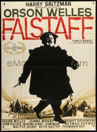 3w551 CHIMES AT MIDNIGHT French 1p R1990s different art of Orson Welles as Falstaff by Landi!