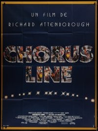3w554 CHORUS LINE French 1p 1985 Richard Attenborough, cool Broadway chorus title treatment!