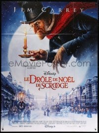 3w555 CHRISTMAS CAROL French 1p 2009 Robert Zemeckis, art of Jim Carrey as Ebenezer Scrooge!