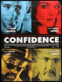 3w566 CONFIDENCE French 1p 2003 Edward Burns, Rachel Weisz, Andy Garcia, Dustin Hoffman, gambling!