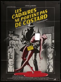 3w587 DEAD MEN DON'T WEAR PLAID French 1p 1982 wild completely different Landi art with naked girl!
