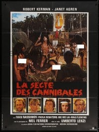 3w599 DOOMED TO DIE French 1p 1981 Umberto Lenzi's Mangiati vivi, cannibals & topless girls!