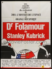3w601 DR. STRANGELOVE French 1p R1970s Stanley Kubrick classic, Peter Sellers, great artwork!