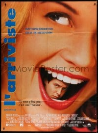 3w606 ELECTION French 1p 2000 wild image of Matthew Broderick in Reese Witherspoon's mouth!
