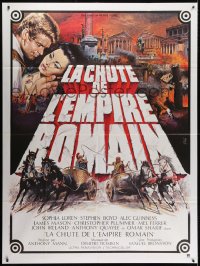3w617 FALL OF THE ROMAN EMPIRE French 1p R1970s Anthony Mann, different Mascii art of Loren & Boyd!