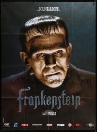 3w637 FRANKENSTEIN French 1p R2008 wonderful close up of Boris Karloff as the monster!
