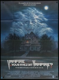 3w641 FRIGHT NIGHT French 1p 1985 there are good reasons to be afraid of the dark, cool vampire art!