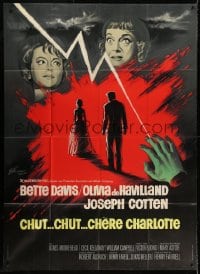 3w701 HUSH...HUSH, SWEET CHARLOTTE French 1p 1965 Bette Davis, Olivia de Havilland, Grinsson art!