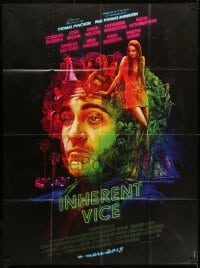 3w714 INHERENT VICE advance French 1p 2015 cool Chorney montage art of Joaquin Phoenix & top stars!