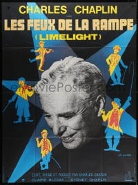 3w762 LIMELIGHT French 1p R1970s many artwork images of Charlie Chaplin by Leo Kouper + photo!