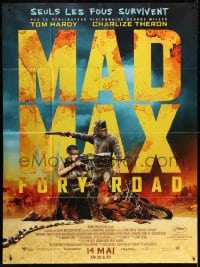 3w776 MAD MAX: FURY ROAD advance French 1p 2015 great image of Tom Hardy & Charlize Theron!