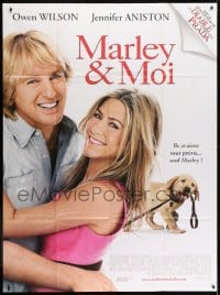 3w791 MARLEY & ME French 1p 2009 happy Owen Wilson & Jennifer Aniston with cute dog!