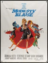 3w807 MODESTY BLAISE French 1p 1966 Bob Peak art of sexiest female secret agent Monica Vitti!