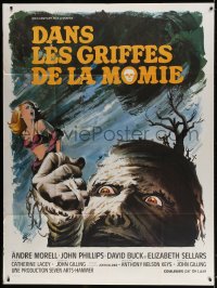 3w814 MUMMY'S SHROUD French 1p 1968 Hammer horror, best different monster art by Boris Grinsson!