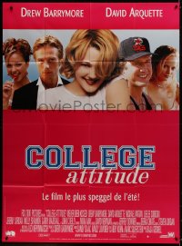 3w824 NEVER BEEN KISSED French 1p 1999 great image of Drew Barrymore, David Arquette & top cast!