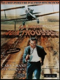 3w831 NORTH BY NORTHWEST French 1p R1990s Cary Grant & cropduster, Alfred Hitchcock classic!
