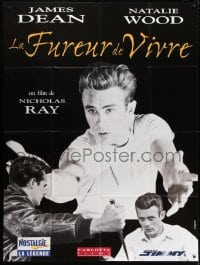 3w881 REBEL WITHOUT A CAUSE French 1p R1990s Nicholas Ray, great different images of James Dean!