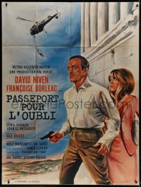 3w976 WHERE THE SPIES ARE French 1p 1965 art of English secret agent David Niven by Charles Rau!