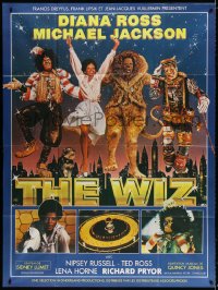 3w983 WIZ French 1p 1984 Diana Ross, Michael Jackson, Richard Pryor, Wizard of Oz, Gadino art!