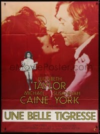 3w989 X Y & ZEE French 1p 1971 different c/u of Elizabeth Taylor & Michael Caine embracing!