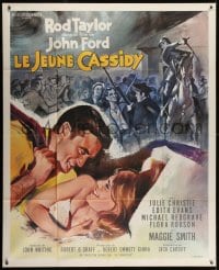 3w994 YOUNG CASSIDY French 1p 1965 John Ford, different art of Rod Taylor in bed w/Julie Christie!