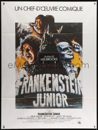 3w995 YOUNG FRANKENSTEIN French 1p 1975 Mel Brooks, Gene Wilder, Peter Boyle, Frankenstein Junior!