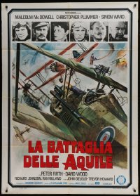 3w211 ACES HIGH Italian 1p 1977 Malcolm McDowell, different World War I airplane dogfight art!