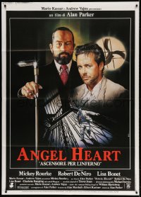 3w217 ANGEL HEART Italian 1p 1987 Casaro art of Robert DeNiro & Mickey Rourke, Alan Parker!