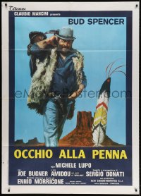 3w236 BUDDY GOES WEST Italian 1p 1981 Michele Lupo's Occhio alla penna, art of Bud Spencer!